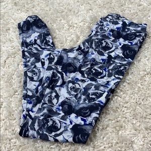 American Eagle leggings blue/white floral print